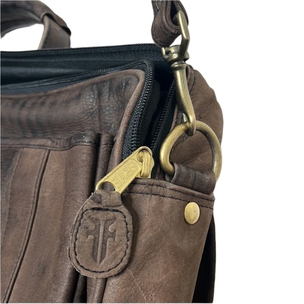 Frye Dark Brown Leather Briefcase Laptop Messenger Bag MARKS